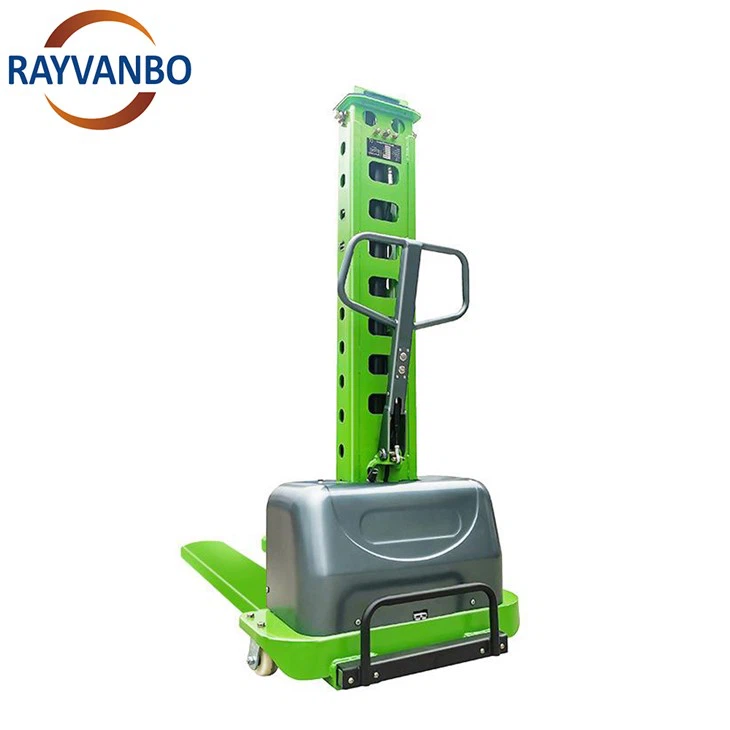 Semi Electric Self Loading Stacker 0.5t 0.7t 1t Self Lifting 1.3m 1.5m 1.6m factory